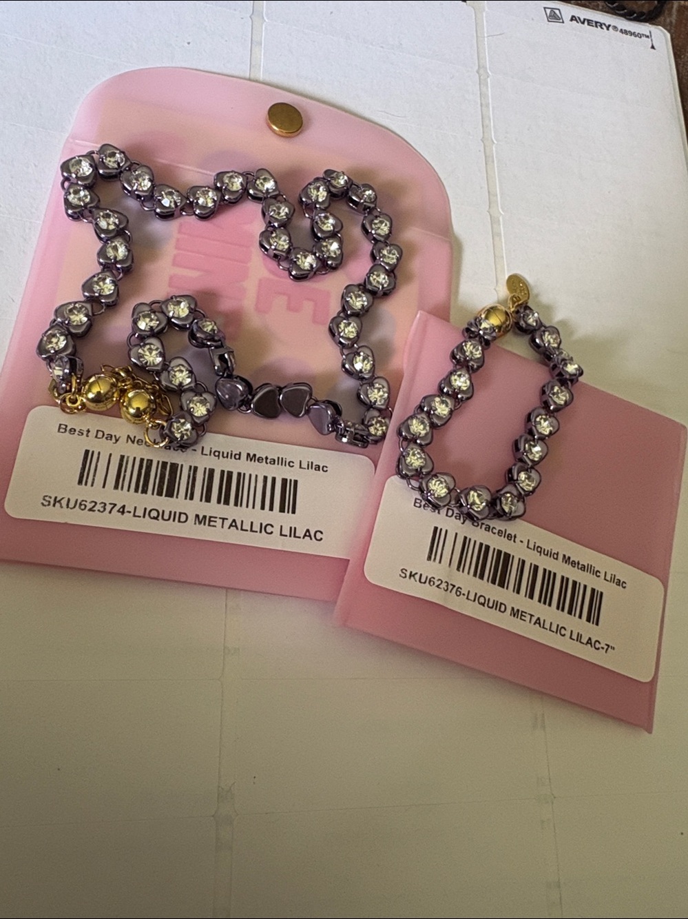 Alexa Rae best day Liquid Metallic Lilac Necklace and Bracelet Set